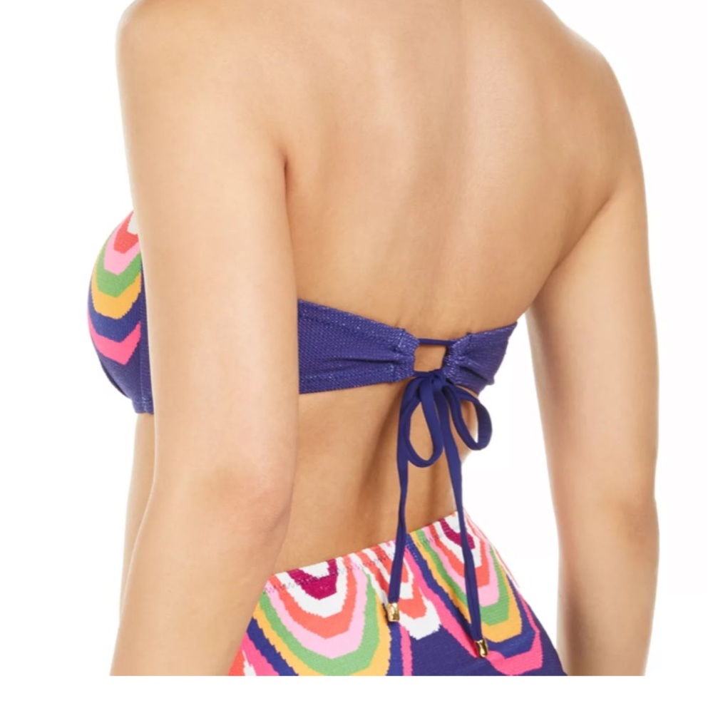 Trina Turk Purple Multicolor Bandeau Bikini Top